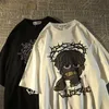 Tshirts masculins style américain rétro hiphop pixel dessin animé tshirt à manches courtes pour les hommes et les femmes en été lâche de la rue High Street Top Y2k 230503