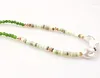 Collane di perle di conchiglia fatte a mano con perline di pietra naturale verde girocollo per gioielli da donna per ragazze
