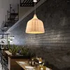 ジュエリーポーチクリエイティブ織りペンダントランプシェード照明器具織りシャンデリアキッチンポーチレストランの装飾用の素朴なライト