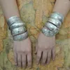 Bracciale rigido 1 pezzo moda donna vintage lega argento colore braccialetto largo stile etnico boemia personalizzato intagliato