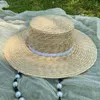 Chapéus de aba larga decoração de pérola chapéu de sol para mulheres de jazz liso de jazz fedoras panamá visor praw menina de palha de praia Presentes de luxo de praia eger22