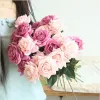 50 pcs Décor Rose Fleurs Artificielles Fleurs En Soie Floral Latex Real Touch Roses Bouquet De Mariage Conception De Fête À La Maison
