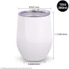 12 oz de sublimação em branco canecas canecas retas aço inoxidável Tumblers isolados transferência de calor de embrulho completo com tampa deslizante à prova de derramamentos para coquetéis de café