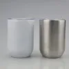 12 oz de sublimação em branco canecas canecas retas aço inoxidável Tumblers isolados transferência de calor de embrulho completo com tampa deslizante à prova de derramamentos para coquetéis de café