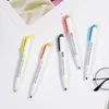 Highlighters 5 Colorsbox Double Headed Highlighter Pen Set Fluorescerande markörer Pens Art Marker Japanese Cute Kawaii Stationery 230503