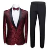 Męskie garnitury Blazers Płaszcz Spodnie 2 -częściowy zestaw luksusowych sukienki ślubnej Groom impreza Wysokiej klasy Slim Fit Blazer Jacket Męskie spodnie 230503