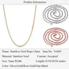 Chains Four Color Twisted Rope Chain Necklaces Hip Hop Rapper 3MM Stainless Steel Choker Minimalist Necklace Jewelry For MenChains