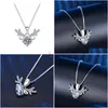 Chains Christmas One Deer With You Pendant Simple Small Fresh Moissanite Necklace Versatile Couple Jewelry Drop Delivery Neck Dhgarden Dhzxe