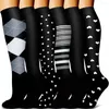 Sports Socks Leopard Type Compression Men Women 20-30 MmHg Knee High Ins Stocking Size S-L