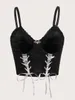 CAMISOS Tanks Altgoth Mall Goth Black Camis Women Y2K Egirl Emo Alt Bat Lace Up Corset Corset Corset Crop Tank Top Harajuku Grunge Fairycore Indie Deskleding 230503