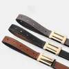 Orange Leather Belt Gold H Buckle Belt Standard Cinture Di Lusso 6 Colors Buisness Designer Lui Belt Letter Buckle Belt Womens Mens