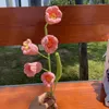Dekorative Blumen Künstliches Maiglöckchen Kleines Nachtlicht Gefälschte Blume Topf DIY Wolle Häkeln Geschenk Home Hochzeitsdeko