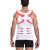 Débardeurs pour hommes Body coupe ajustée pour hommes Gilet d'entraînement à la taille Contrôle abdominal Pose Chemise Correction du dos