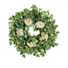 Декоративные цветы венок из Nordic Летние искусственные цветочные растения эвкалипт Уиллоу стена висящий дверной молот