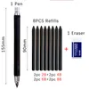 Markörer 56mm Metal Mechanical Pencil Set 2B4B6B8B Art Automatic S With 8 Sts Lead Refillings för ritning av skrivande brevpapper 230503