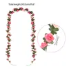 Fiori decorativi Artificiale Rose Ivy Vine Romantic Wedding Arch Decor Home Garden Wall Hanging Ghirlanda DIY Fake String Rattan 1Pc