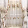 Vorhang Luxus Weiße Stickerei Blumen Vorhänge Für Wohnzimmer Chinesische Klassische Pfingstrose Fensterscheiben Schlafzimmer Quaste Tüll T