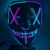 Festlig fest halloween mask ledande lyser upp roliga masker The Purge Election Year Great Festival Cosplay Costume Supplies Wholesale GG GG