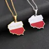 Pendentif Colliers Pologne Carte Drapeau Collier En Acier Inoxydable Pour Femmes Filles Or Argent Couleur Charme Mode Femal Choker Sauvage Bijoux Cadeau