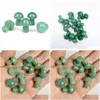 Stone 20Mm Mushroom Statue Green Aventurine Carved Decoration Reiki Healing Quartz Crystal Gift Room Ornament Plant Trinket Drop Del Dhuj9