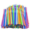 Stravos descartáveis ​​de 100pcs Plástico Plados coloridos de folhas de bebida comemoração de festa de aniversário Acessórios para utensílios de cozinha