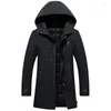 Men's Down High Quality Men Russia Winter Thick Long Section Hooded Duck Snow Parkas Jacket Windbreaker Warm Coat Outwear