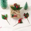 Decorative Flowers 1/3PCs Artificial Berry Bouquet For Home Decor Christmas Party 2023 Year Decoration Gift Boxes Accessories Ornaments