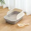 Scatole semichiuse Sandbox per gatti Toilette in plastica Cava antispruzzo Coniglio Gattino Vasino Articoli per gatti Forniture per la casa con raschietto per gatti