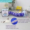 Toys 3 in 1 Cat Tunnel for Indoor Cube Tent Toys Combo Collapsible Interactive Pet Tubes with Play Ball Bell for Puppy Kitten Rabbit