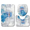 Mats Christmas Snowman Toilet Cover Floor Pad Bath Mat 3 pcs Set Closestool Rug Bathroom Door Mat Flannel Absorbent Soft Bathr Carpet