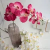 Dekorative Blumen, elegant, weiß, künstliche Phalaenopsis, 90 cm/35 Zoll Länge, Schmetterlings-Orchideen-Blumenstrauß für Zuhause, Ornament, Hochzeitsdekoration