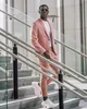 Erkek Suit Blazers Street Style Tozlu Pembe Erkekler 2 Parça Blazer Setleri Resmi Ceket Pantolon Tasarım Takım Takım Kişisi Yapan Man Blazers Pantolonlu 230503