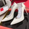 2023 Otoño nuevos tacones de aguja para mujer Fondo de charol rojo Diseñador de lujo Zapatos de viajero profesionales puntiagudos Zapatos de boda Zapatos de fiesta Tamaños 35-43 + caja