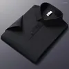 Mäns T-skjortor Nylon Stretch Ice Silk Men's kortärmad T-shirt Lämplig för affärs- och fritid Summer Youth Shirt Solid Color