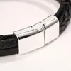 Strand JUNWEI 2023 Fashion Men's Woven Multi-Layer Magnetic Buckle Stainless Steel Leather Bracelet Punk Jewelry