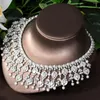 Collier boucles d'oreilles ensemble HIBRIDE perle à la mode pour les femmes accessoires de fête de mariage CZ Dubai Africain Bijoux de mariée danse Bijoux N-848