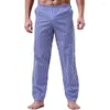 Calça de calça xadrez de algodão para dormir com roupas de dormir masculina