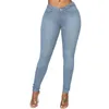 Jeans XPQBB sexig hög midja elastiska kvinnors jeans som formar mager höft fit blyertsbyxor kvinnor blå streetwear denim mamma byxor het försäljning