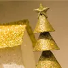 Décorations de Noël paillettes ornements en fer argent doré