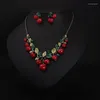 Ketting oorbellen Zet olielegering van olie voor vrouwen vintage ketting hanger verklaring bruids bruiloft feest geschenken