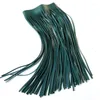 Choker Vzimu High Street Leather Tassel Halsband för kvinnor Fashion Luxury Long Necklace Black Green Chains Dress