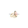 Cluster Rings Fashion Gold Pink Rose Quartz Druzy Ring For Women Jewelry Natural Stone Bead Geometry Drop Delivery Dhirz