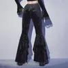 Damesbroek Zwart lente herfst flard casual brede poten sexy perspectief vrouw kleding hoge taille broek vrouwen vintage in y2k