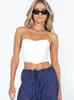 قمم Hirigin Women Pu Leather Tube Tops Solid Boardneck Boatneck Wrap Tuck Taken Tops Summer Irregular Hem Bandeau Tops