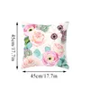 Pillow Case Flower Pattern Decorative Sofa Cushion Cover 45 45cm Square Pillowcase Pink Throw Home Decor Pillowslip