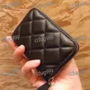 Square Classic Zipper Women Wallet Genuine Leather And Caviar Quilted Mini Multi-Card Designer Wallets Trend Purses Designer Woman Handbag Card Holder Clutch 11CM