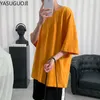 Heren t -shirts yasuguoji gewoon oversized t -shirt mannen bodybuilding en fitness losse casual lifestyle slijtage t -shirt mannelijke streetwear hiphop tops 230503