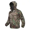 Hommes Trench Coats Été Hommes Tactique Coupe-Vent À Capuche Camouflage Peau Vêtements Printemps Sports de Plein Air Veste Automne Tops