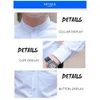 Mäns casual skjortor Browon Brand Men skjortor Business Long Sleeve Stand Collar Cotton Male Shirt Slim Fit Designs Men's Fahion 230503