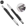 Ballpoint Pens 7 in1 wielofunkcyjny długopis z nowoczesnym ręcznym narzędziem miara linijki technicznej śrubokręta ekran dotykowy Stylus Spirit Poziom 230503